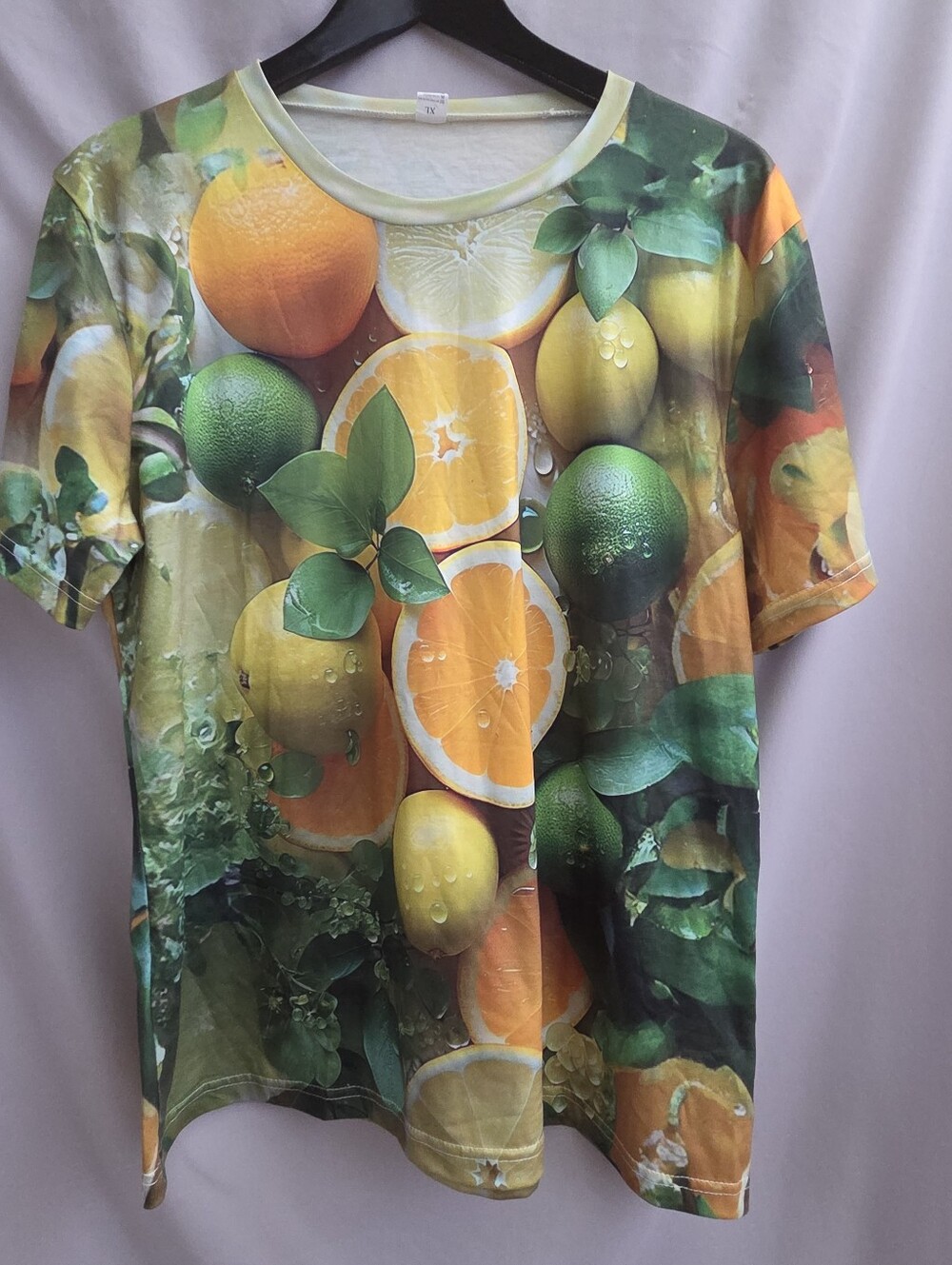 Citrus Fruit Print T-Shirt Size XL